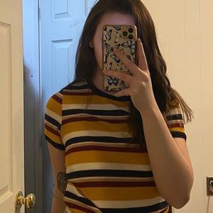 Slightly Cropped Striped Tee